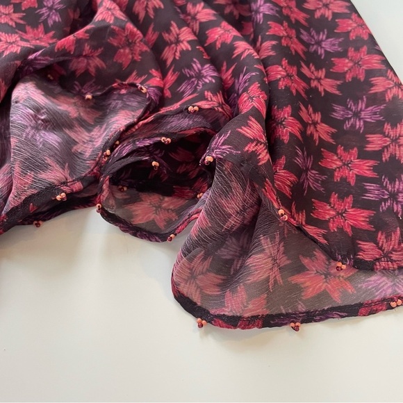 Soft Surroundings Women's Red Purple Boho Tassel Poncho Top Size 1X - Picture 8 of 9